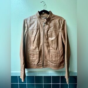 Bernardo Tan Leather Jacket